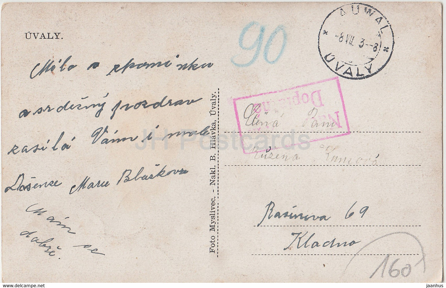 Trziste - Slovany - old postcard - Czech Republic - used