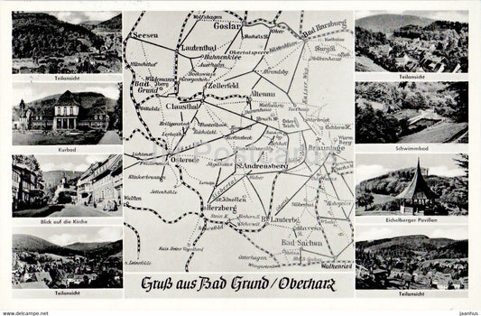 Gruss aus Bad Grund - Oberharz - Kurbad - Schwimmbad - old postcard - Germany - used - JH Postcards