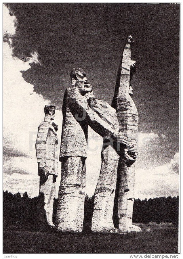 Solidarity . Solemn . Oath . Rot Front - Salaspils Concentration Camp Memorial - 1987 - Latvia USSR - unused - JH Postcards