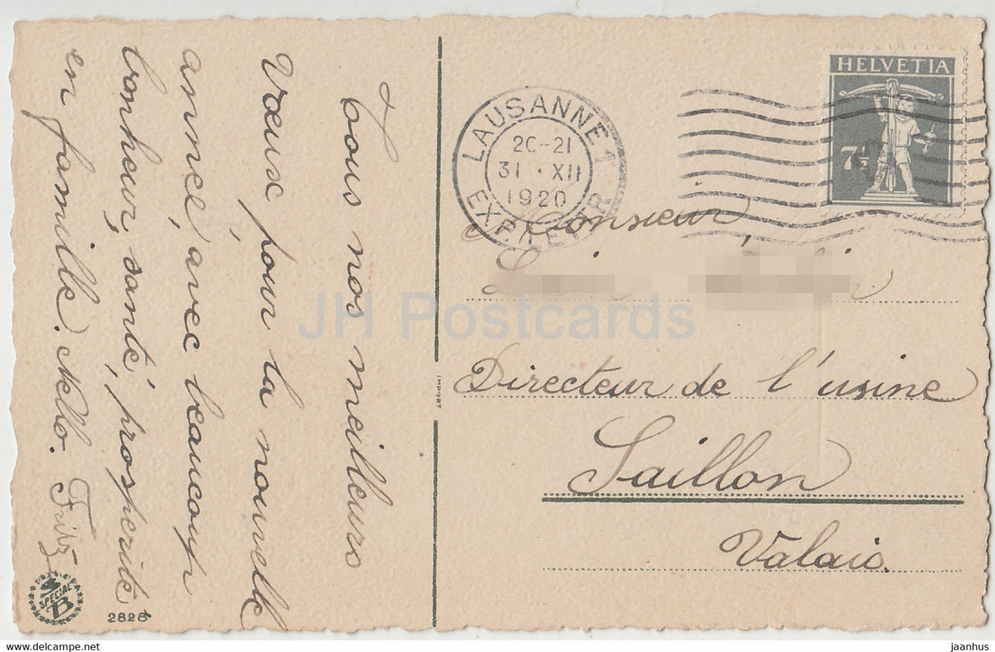 Carte de voeux d'anniversaire - Bonne Fête - fleurs dans un panier - 2828 - illustration - carte postale ancienne - 1920 - Suisse occasion
