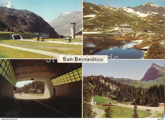 San Bernardino Strassentunnel - Tunneleingang Nordseite Sudseite - Passhohe - Ristorante Ospizio - Switzerland - unused - JH Postcards
