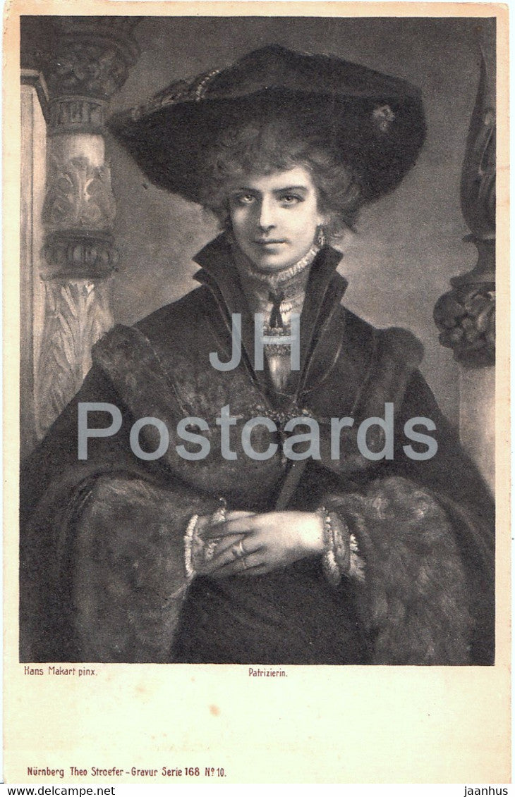 painting by Hans Makart - Patrizierin - Patrician - Theo Stroefer - Austrian art - old postcard - Germany - unused - JH Postcards