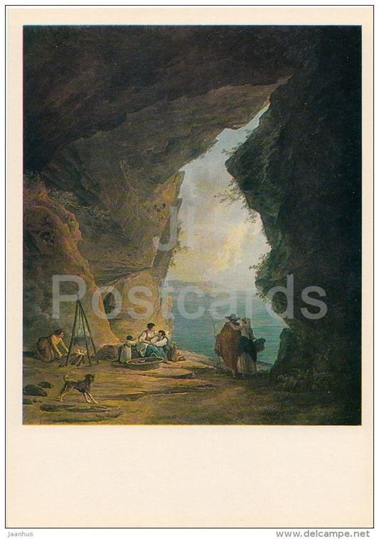 painting by Hubert Robert - A Cave on the Seashore , 1796 - French art - 1981 - Russia USSR - unused - JH Postcards