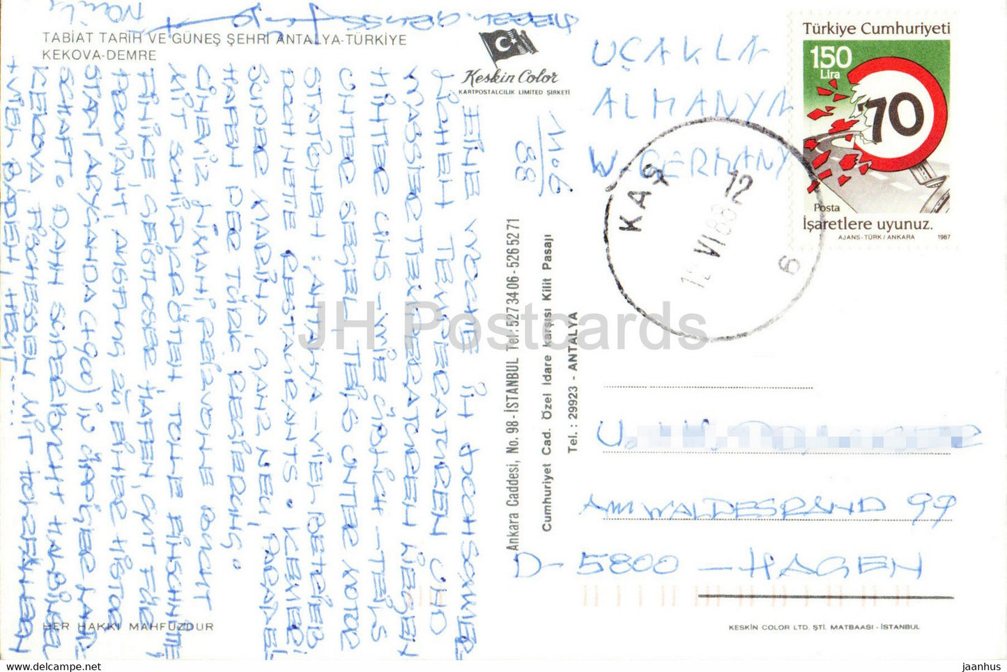 Antalya - Kekova Demre - Keskin - 1988 - Turquie - occasion