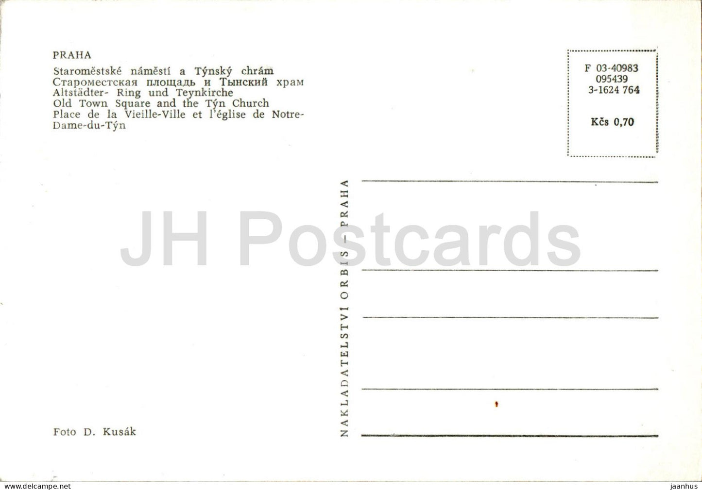 Praha - Prag - Altstädter Ring und Teynkirche - Auto - 03-40983 - Tschechische Republik - Tschechoslowakei - unbenutzt