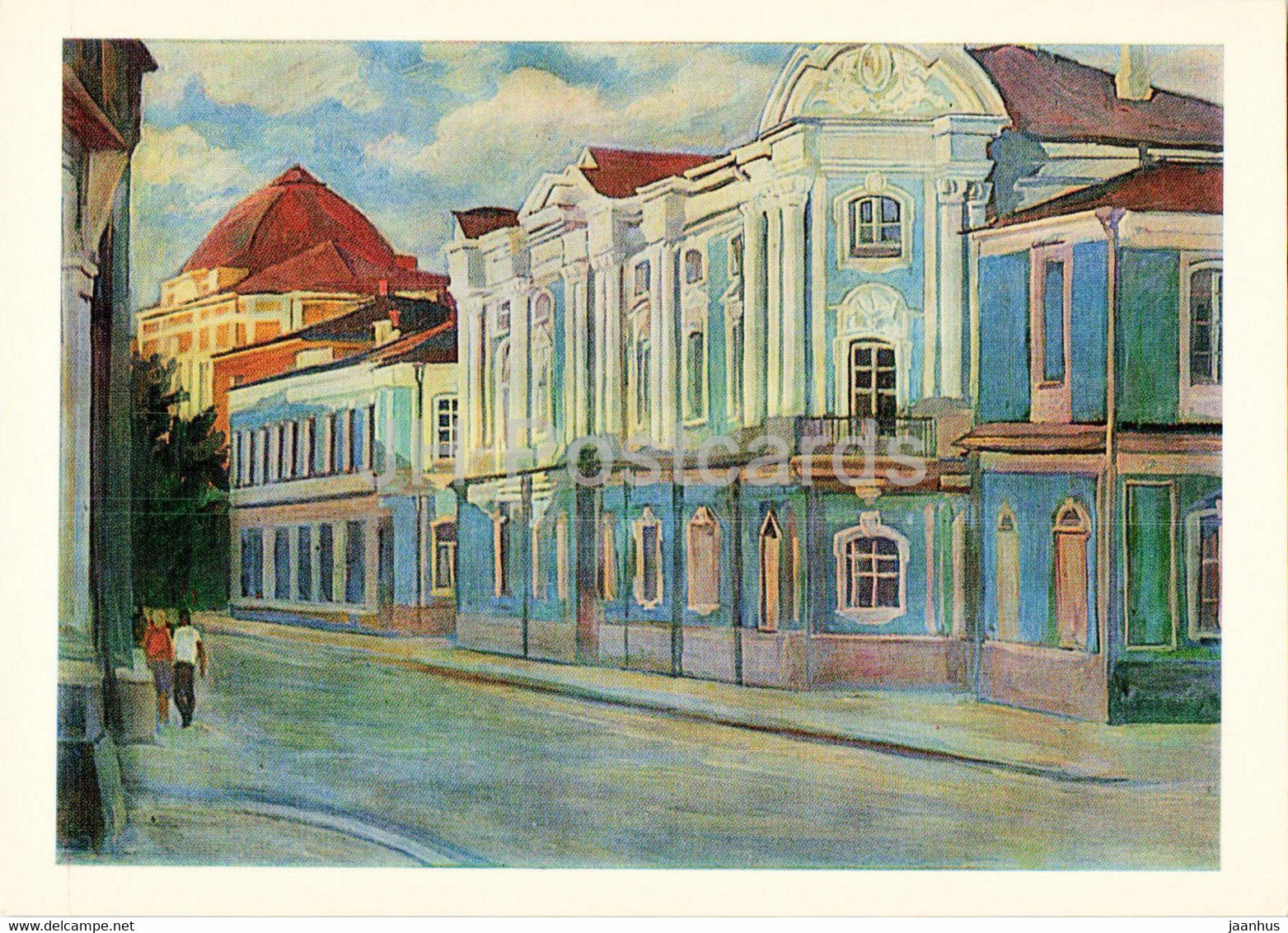 Moscow - Chernyshevsky street - illustration by A. Brusilov - 1988 - Russia USSR - unused - JH Postcards