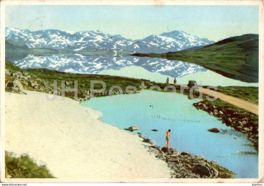 Valdres - Sommerdag ved Tyin - Summerday near Tyin - old postcard - 1954 - Norway - used