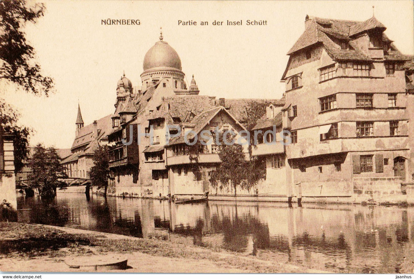 Nurnberg - Nuremberg - Partie an der Insel Schutt - 2237 - old postcard - Germany - unused - JH Postcards