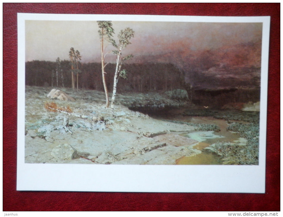 painting by Arkhip Kuindzhi , on the island of Valaam , 1873 - russian art - unused - JH Postcards