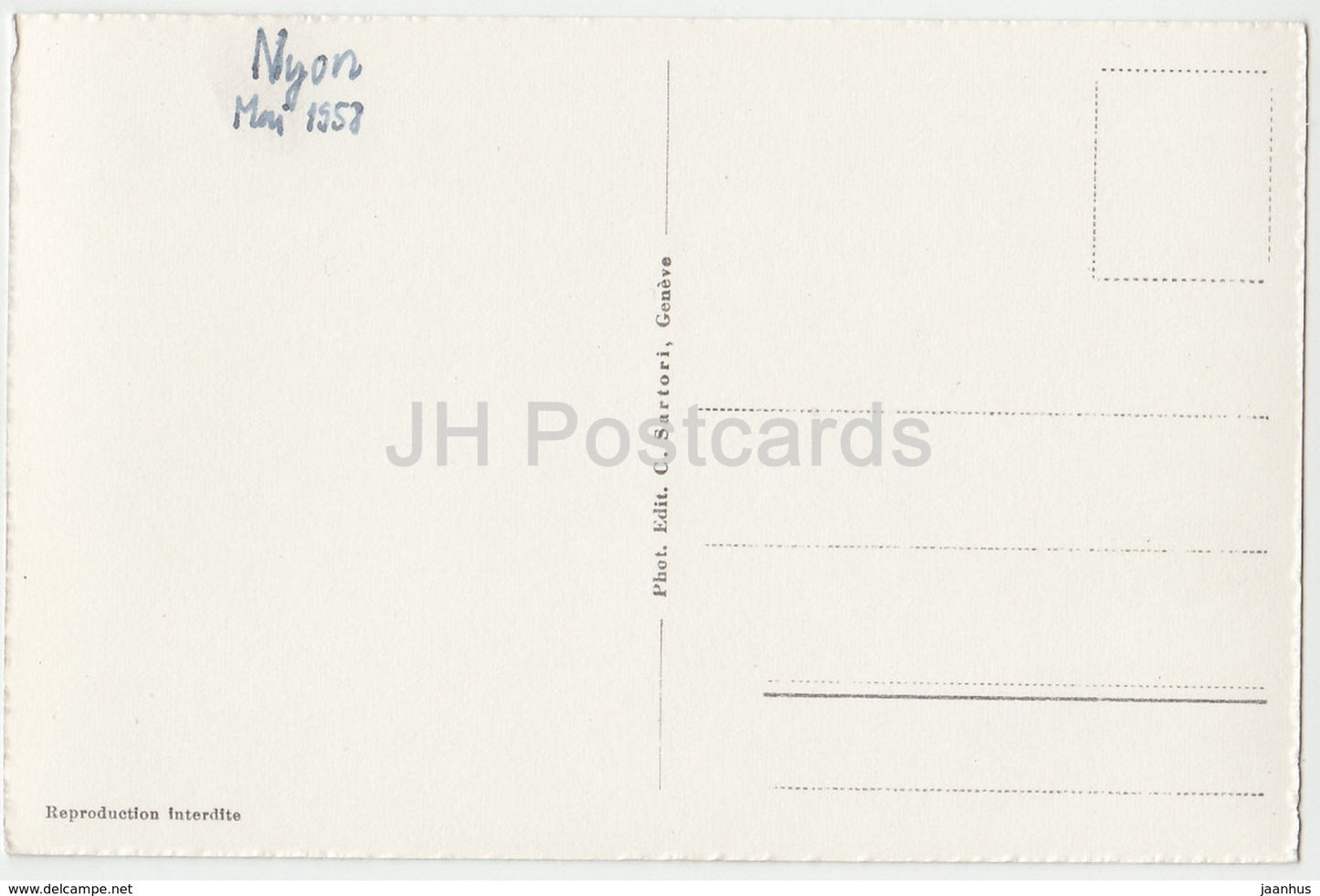 Nyon – Le Parc du Bourg de Rive – Le Lac Leman et le Mt. Blanc – 3263 – Schweiz – 1958 – gebraucht