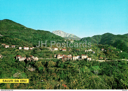 Saluti da Erli - Savona - Panorama - Sullo sfondo Rocca Barbena - In the background Rocca Barbena -  Italy - unused - JH Postcards