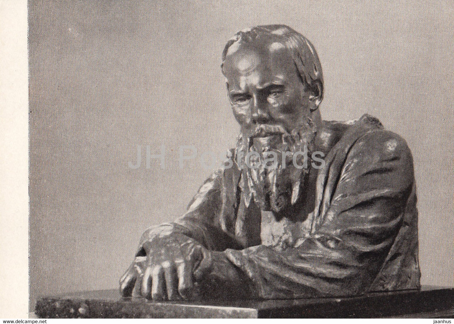 sculpture by S. Konenkov - Russian Writer Fyodor Dostoevsky - Russian art - 1962 - Russia USSR - unused - JH Postcards