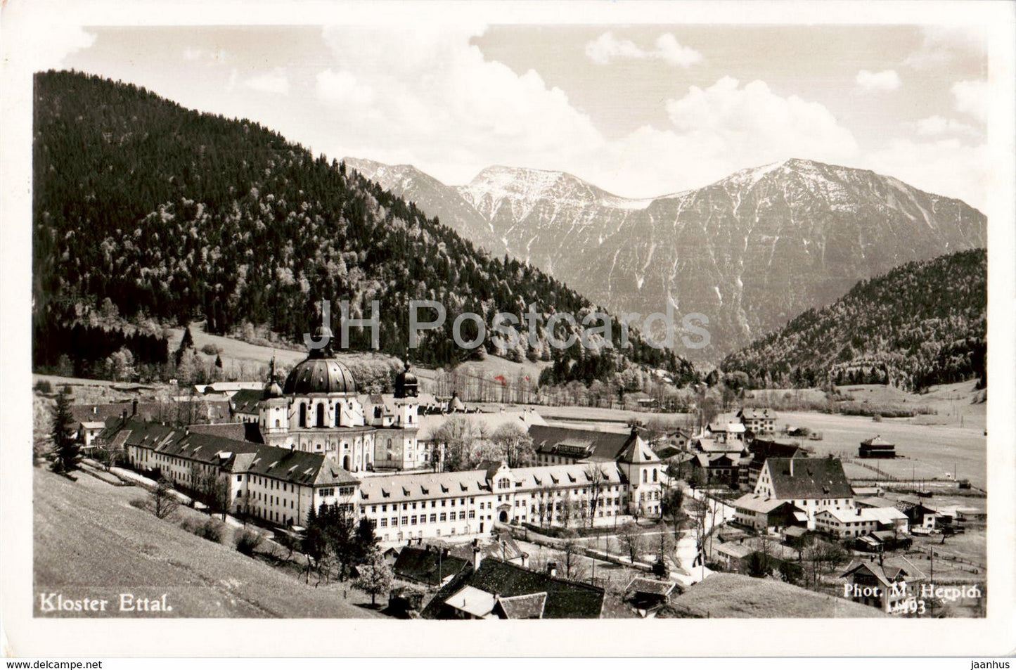 Kloster Ettal - monastery - old postcard - 1952 - Germany - used - JH Postcards