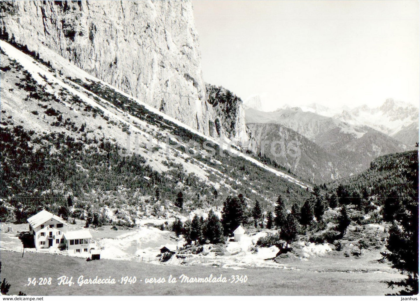 Rif Gardeccia 1940 verso la Marmolada 3340 - old postcard - Italy - unused - JH Postcards