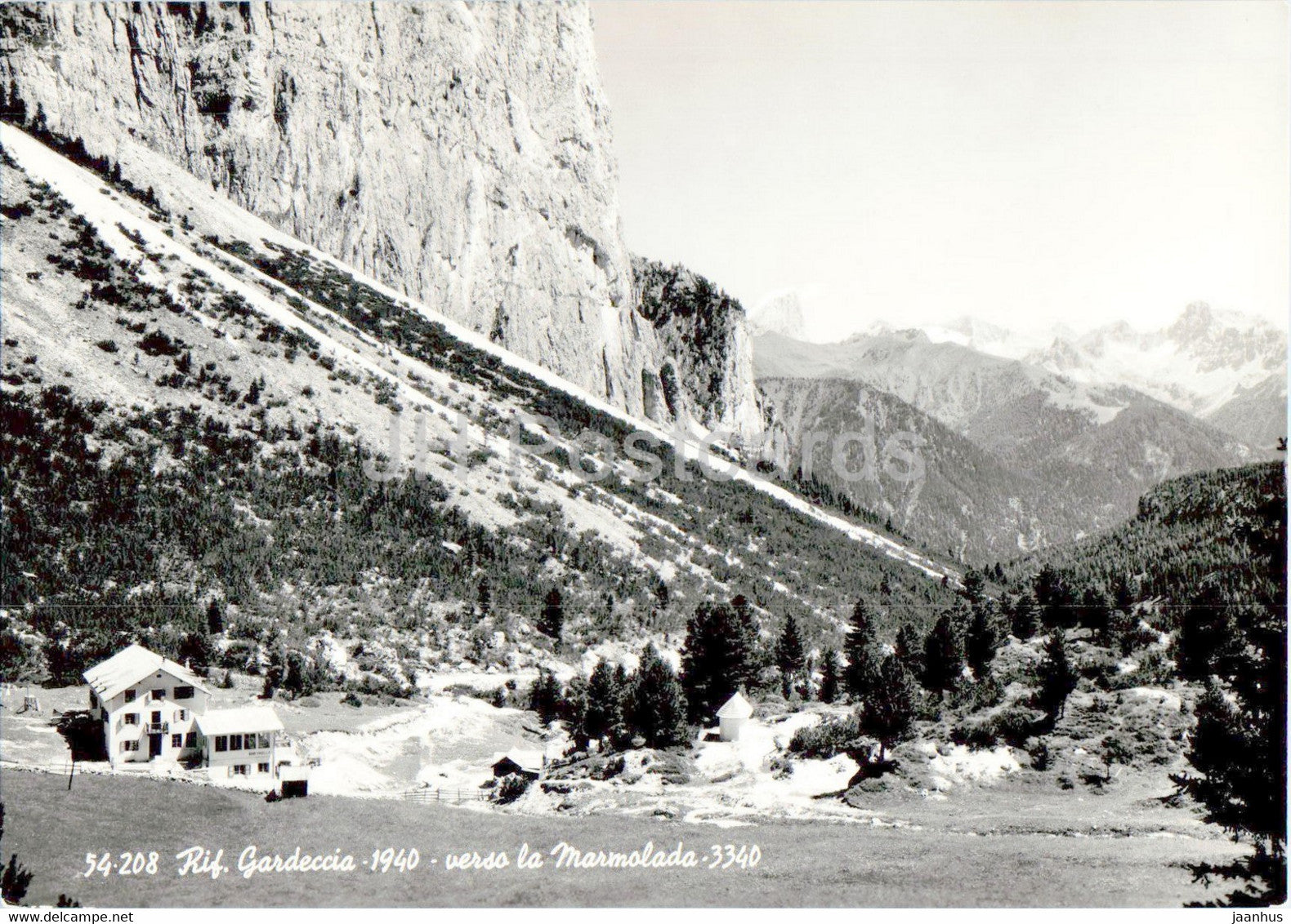 Rif Gardeccia 1940 verso la Marmolada 3340 - old postcard - Italy - unused - JH Postcards
