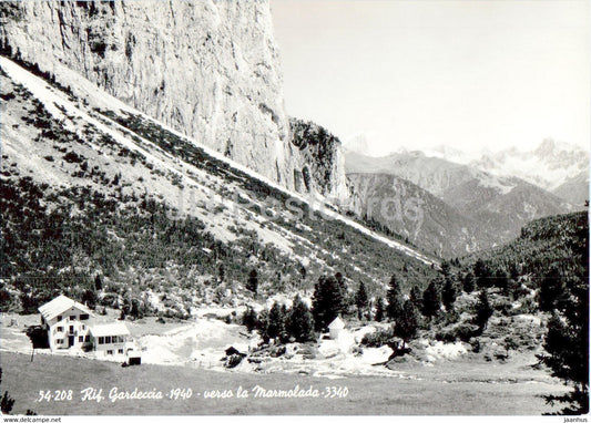 Rif Gardeccia 1940 verso la Marmolada 3340 - old postcard - Italy - unused - JH Postcards
