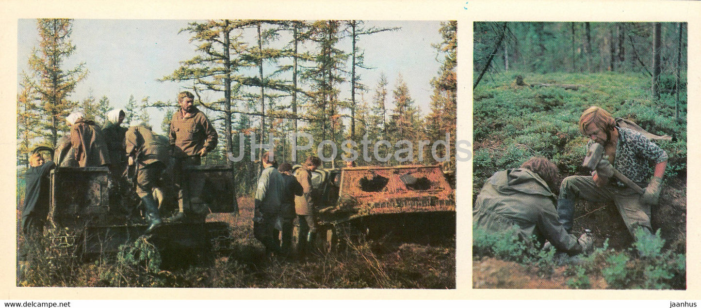 cross-country vehicle - 1 - BAM - Baikal-Amur Mainline , construction of the railway - 1978 - Russia USSR - unused - JH Postcards