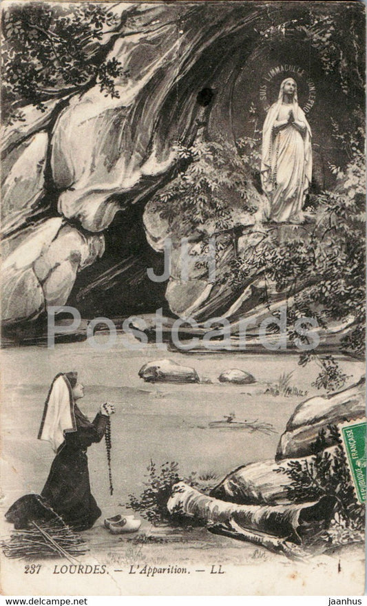 Lourdes - L'Apparition - 237 - old postcard - 1913 - France - used - JH Postcards
