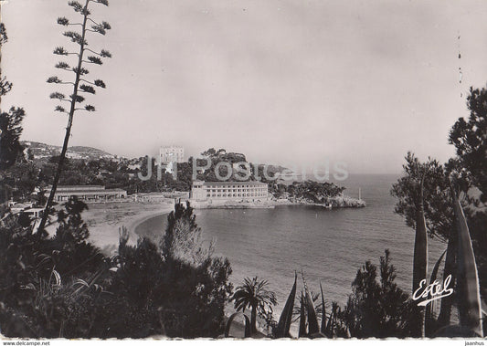 Monte Carlo Beach - old postcard - 1953 - Monaco - used - JH Postcards