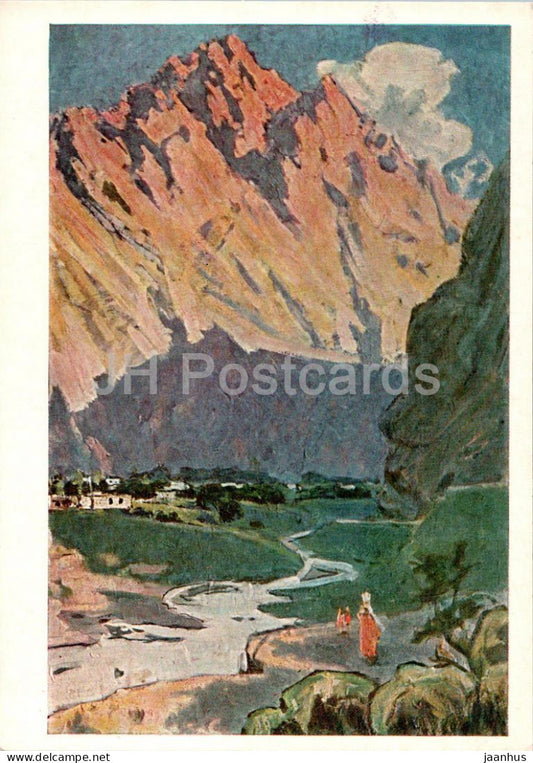painting by Hushbaht Hushvahtov - Rushan - Tajik art - 1968 - Russia USSR - unused - JH Postcards