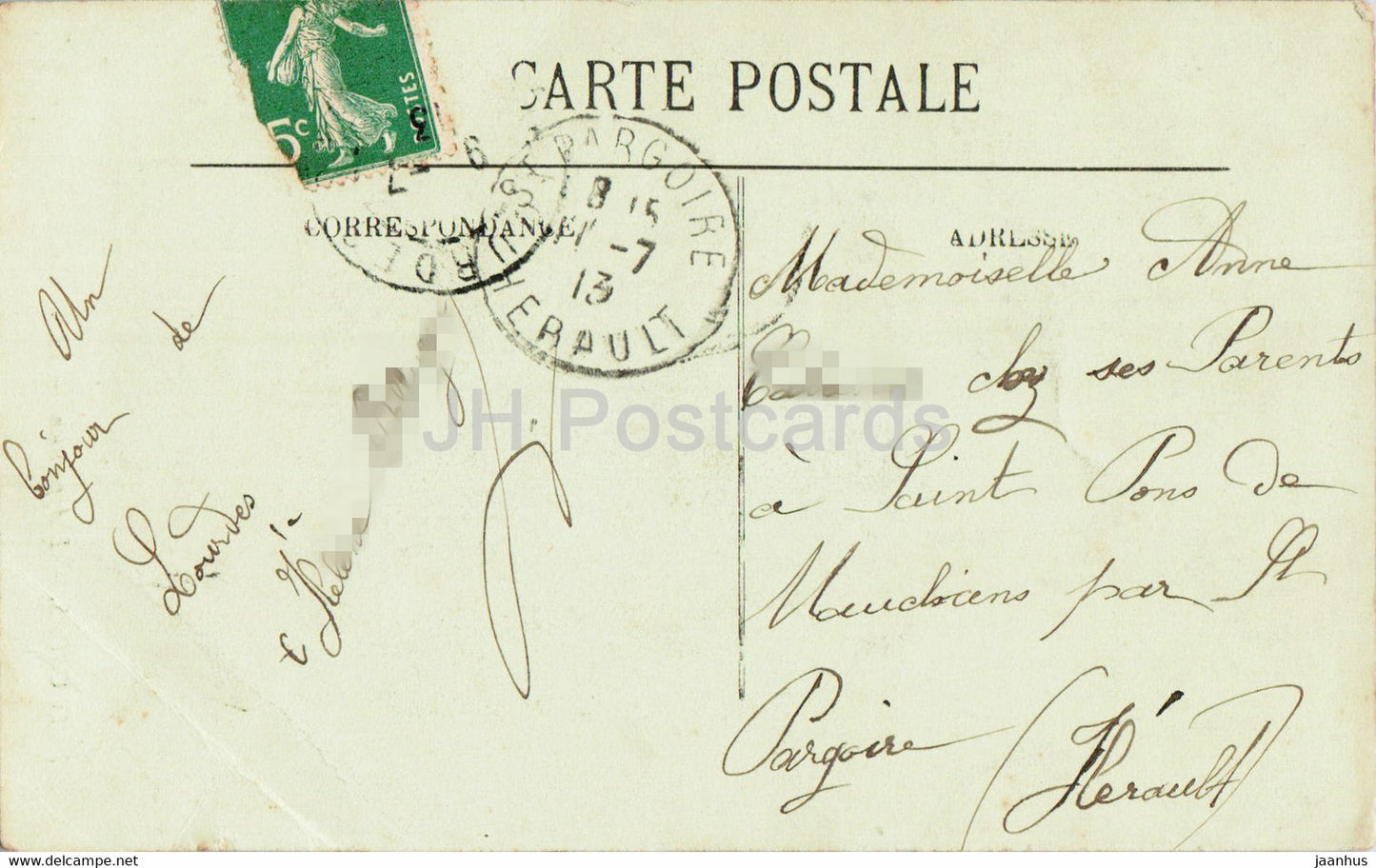 Lourdes - L'Apparition - 237 - old postcard - 1913 - France - used