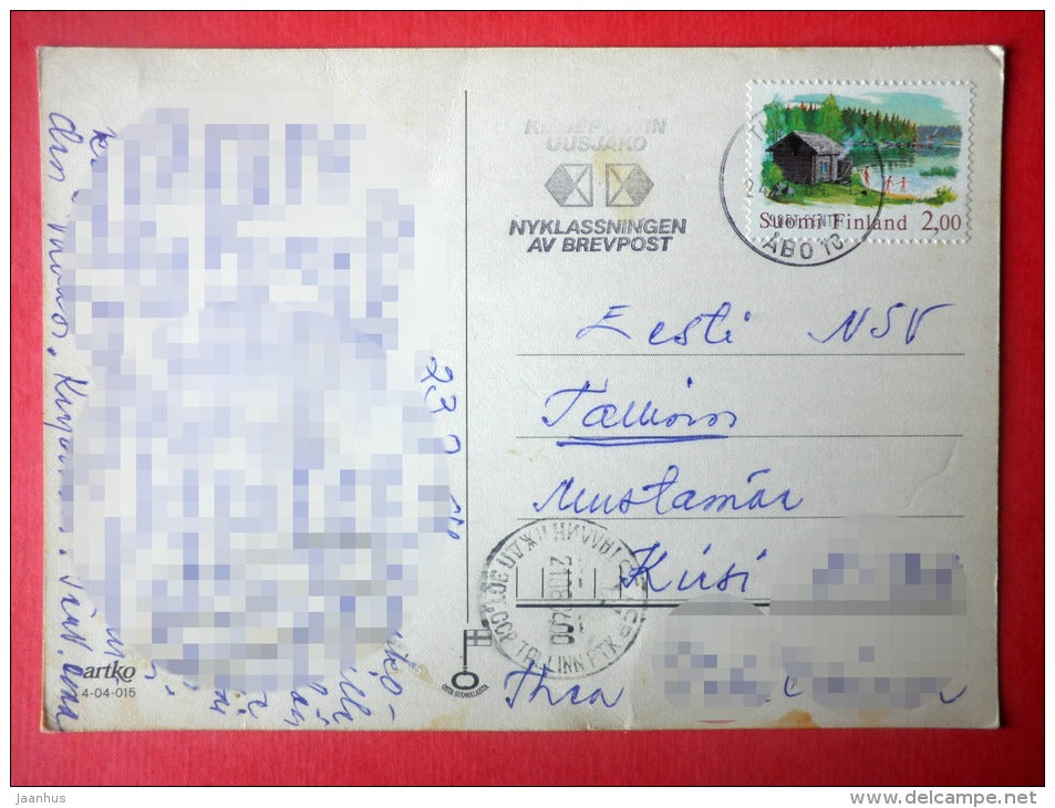 daisy - bells - flowers - Finland - sent from Finland Turku to Estonia USSR 1984 - JH Postcards