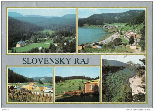 Slovensky Raj - Cingov - garden - Dedinky - camping Podlesok - Klastorisko - Czechoslovakia - Slovakia - used 1982 - JH Postcards