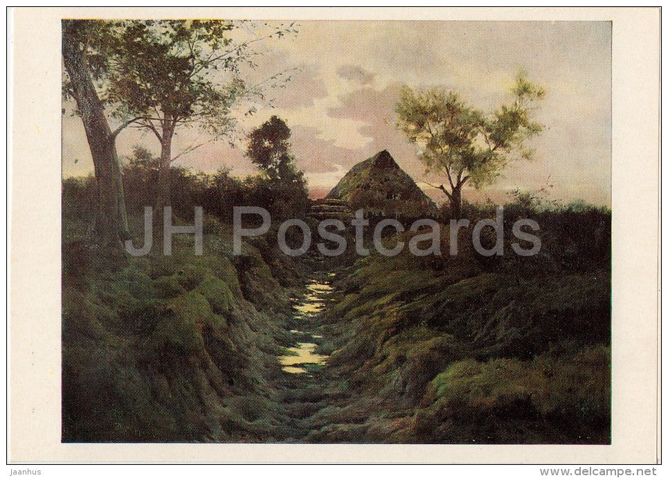 painting by Jozef Rapacki - Landscape with Watermill , 1904 - Polish art - Russia USSR - 1978 - unused - JH Postcards