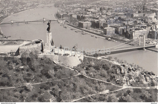 Budapest - View with the Gellert Hill - bridge - 1967 - Hungary - used - JH Postcards