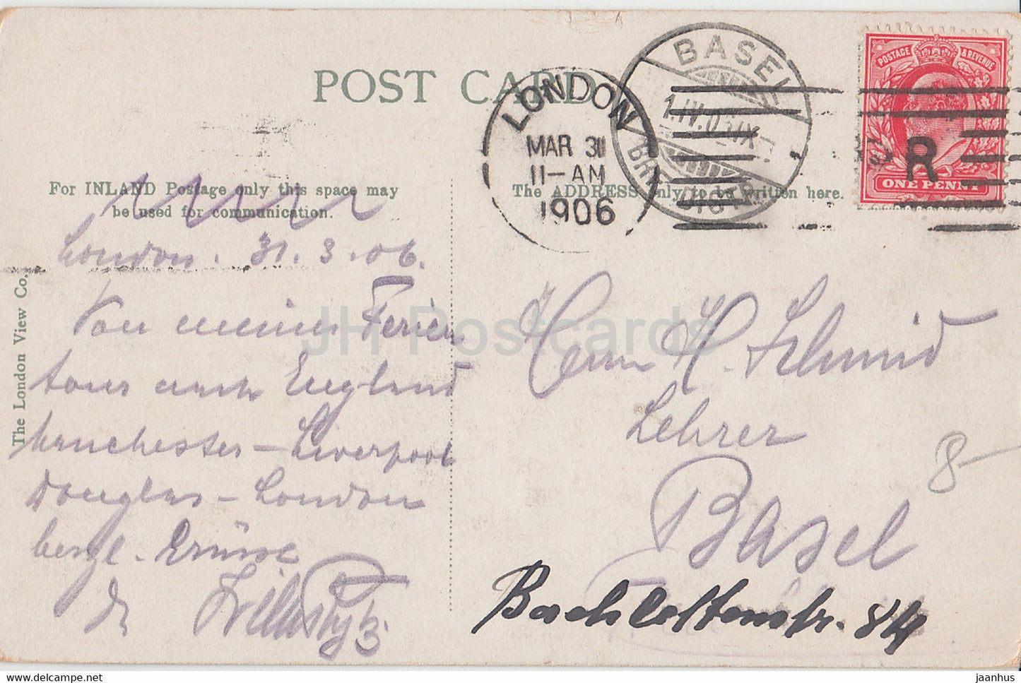 Londres - Cathédrale Saint-Paul depuis la rivière - bateau à vapeur - carte postale ancienne - 1906 - Angleterre - Royaume-Uni - utilisé
