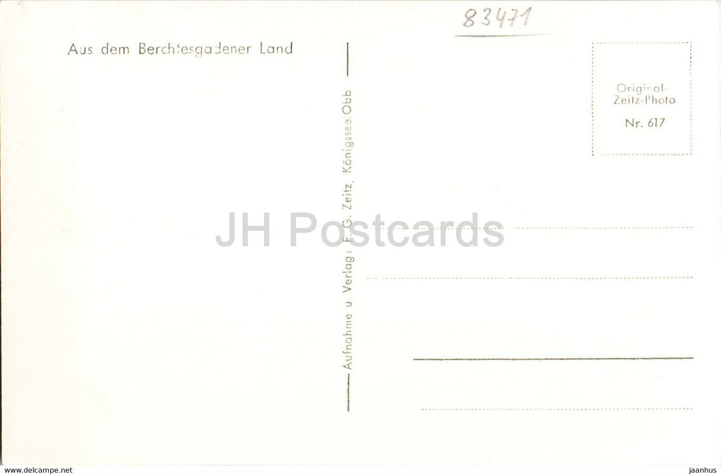 St Bartholoma mit Watzmann - church - Aus dem Berchtesgadener Land - old postcard - Germany - unused