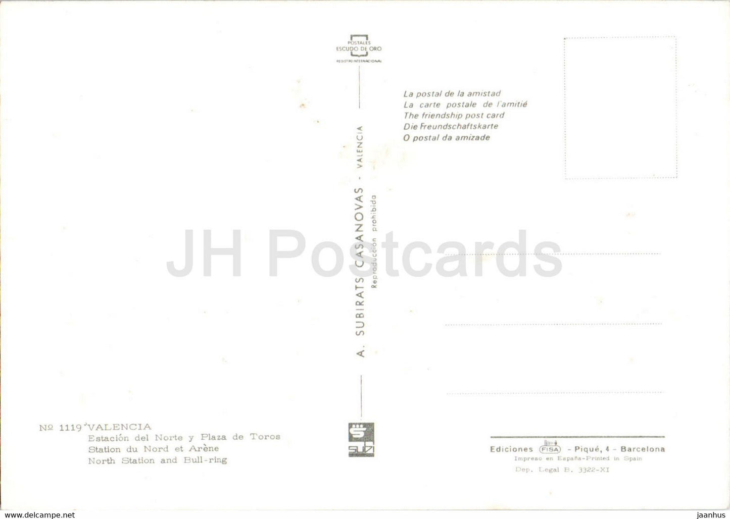 Valencia - Estacion del Norte y Plaza de Toros - station - bull ring - bus - 1119 - Spain - unused