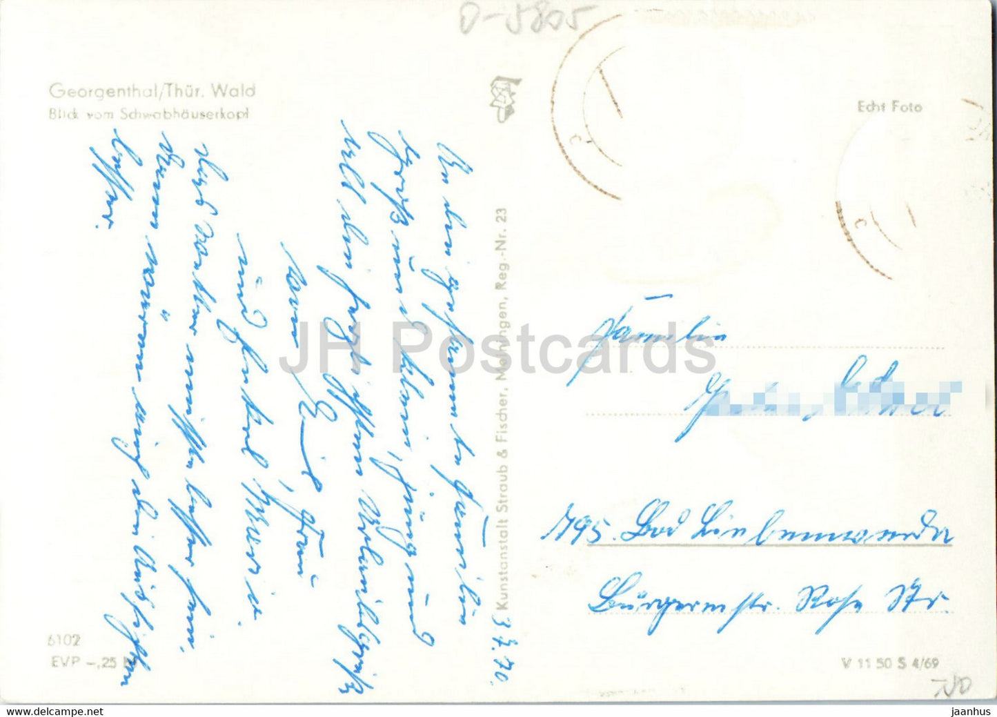Georgenthal - Thur Wald - Blick vom Schwabhauserkopf - old postcard - 1970 - Germany DDR - used