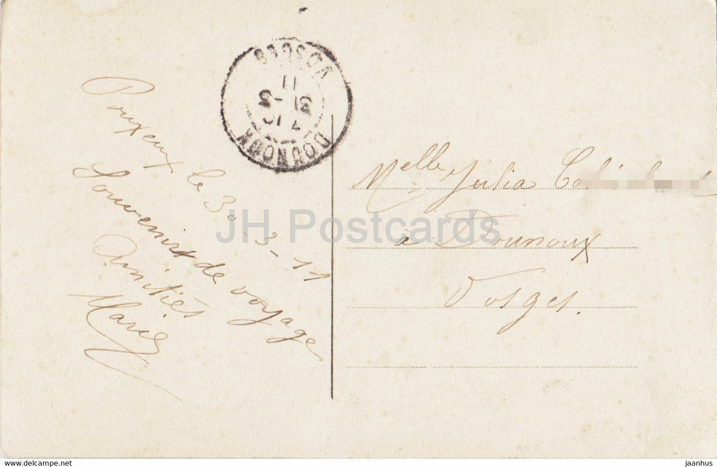 Amities - man and woman - couple - old postcard - 1911 - France - used