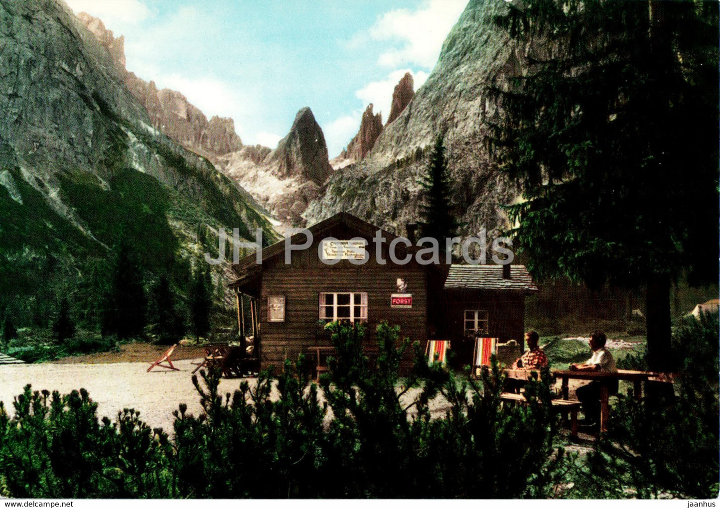 Capanna Turistica Fondo Valle Fiscalina 1540 m - Sesto - Dolomiti - old postcard - Italy - unused - JH Postcards