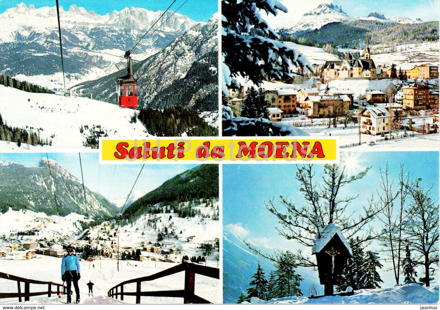 Saluti da Moena - Val di Fassa - cable car - 1981 - Italy - used - JH Postcards