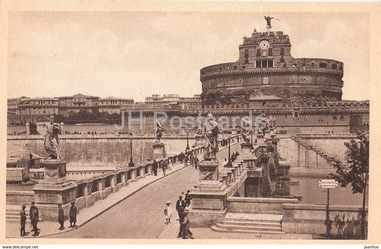 Roma - Rome - Sant Angelo bridge and castle - old postcard - Italy - unused - JH Postcards