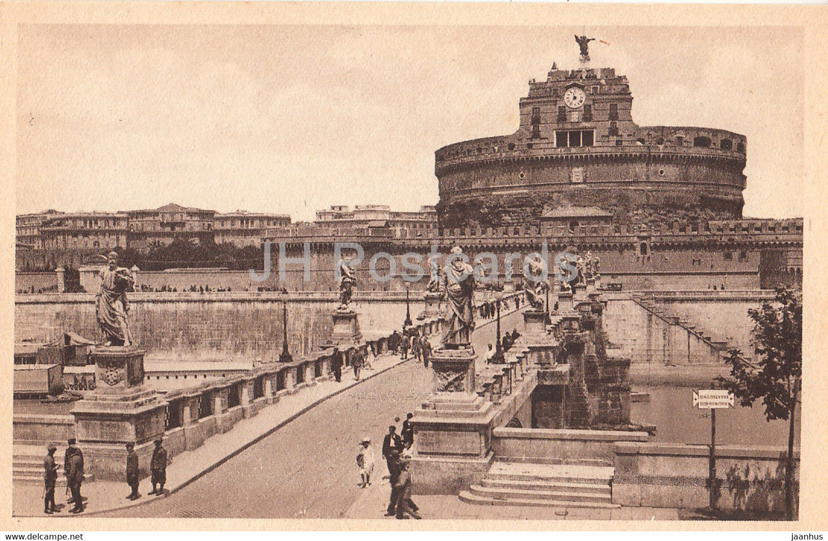 Roma - Rome - Sant Angelo bridge and castle - old postcard - Italy - unused - JH Postcards