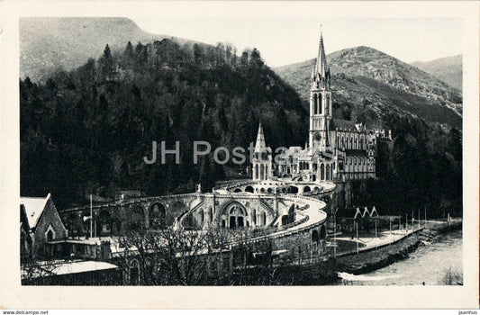 Lourdes - Vue d'ensemble sur la Basilique - 32 - old postcard - 1945 - France - used - JH Postcards
