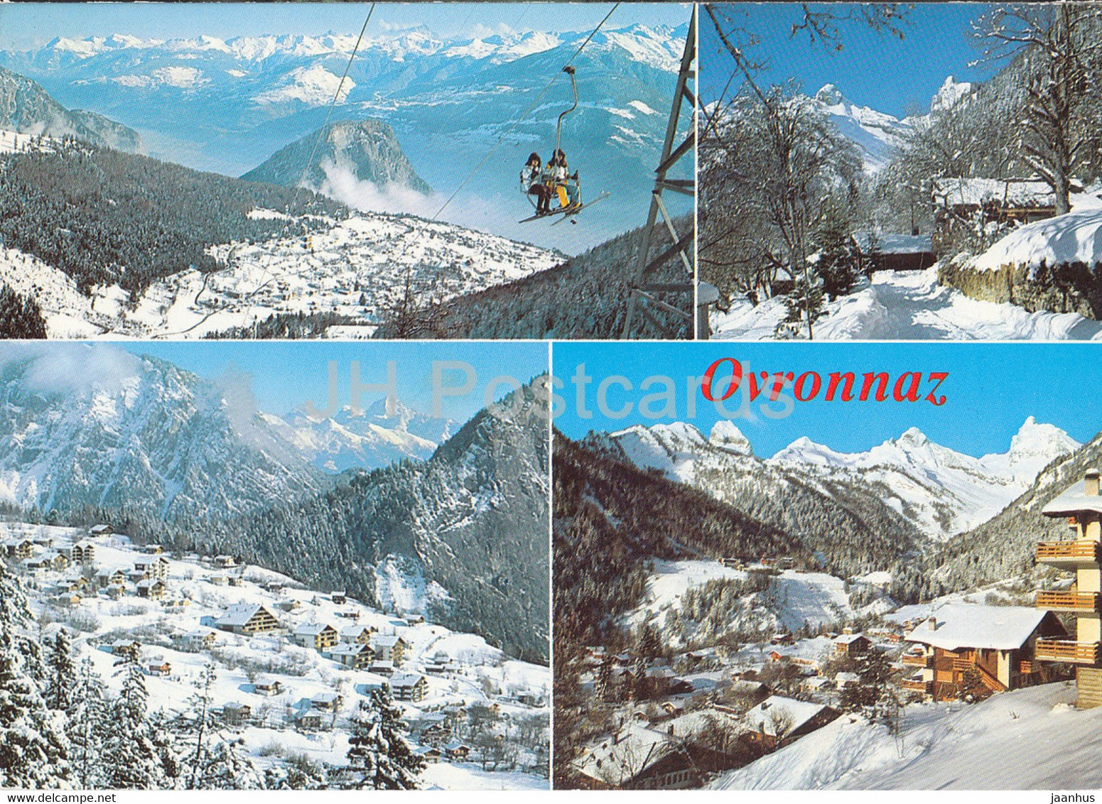 Ovronnaz - skilift - multiview - 1609 - 1987 - Switzerland - used - JH Postcards