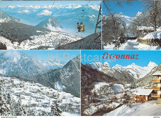 Ovronnaz - skilift - multiview - 1609 - 1987 - Switzerland - used - JH Postcards