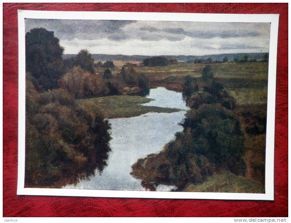 Painting by N. Krymov - river , 1926 - russian art - unused - JH Postcards
