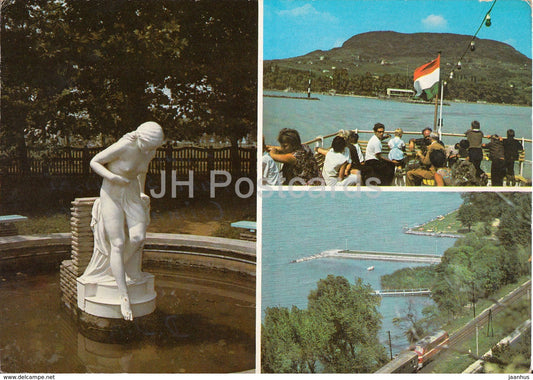 Greetings from lake Balaton - sculpture - view - multiview - 1979 - Hungary - used - JH Postcards