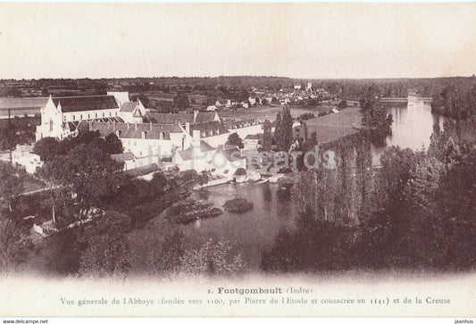 Fontgombault - Vue Generale de Abbaye - 2 - old postcard - France - unused - JH Postcards
