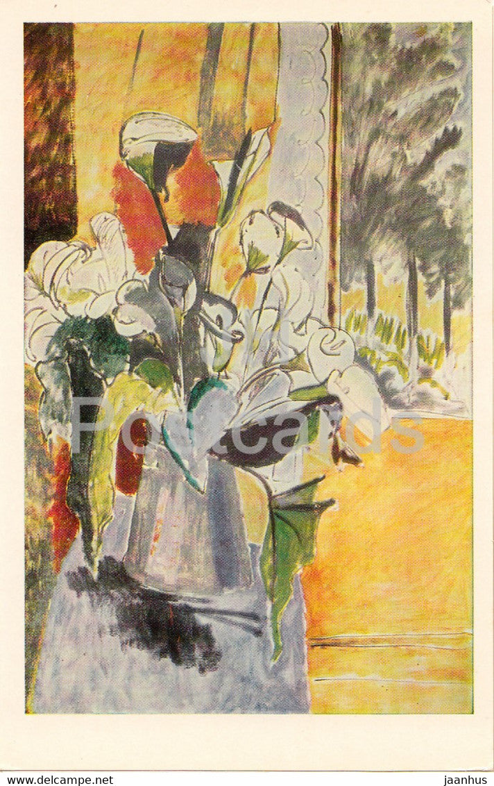 painting by Henri Matisse - Bouquet of Flowers on a Veranda - French art - 1980 - Russia USSR - unused - JH Postcards