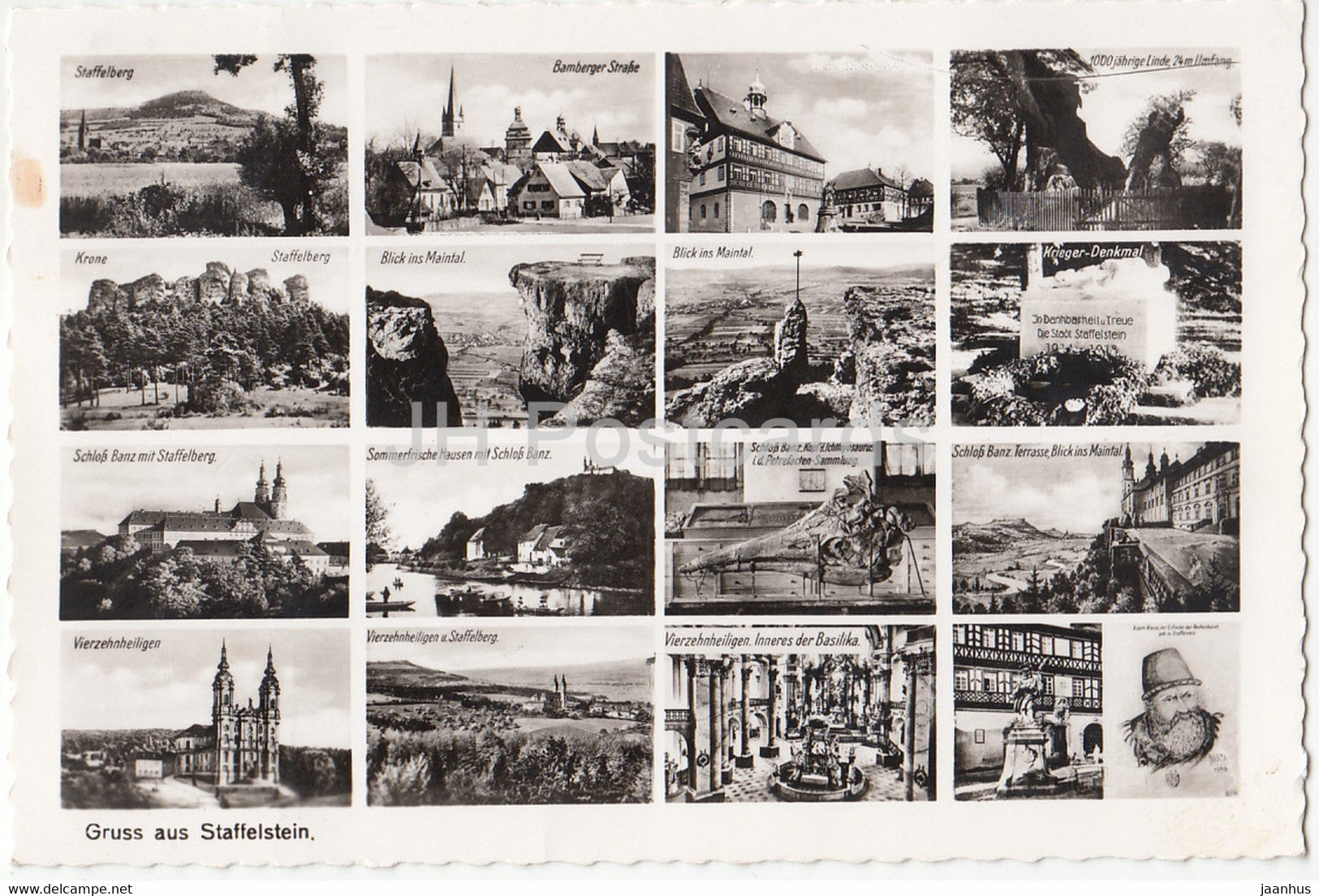 Gruss aus Staffelstein - Staffelberg - Bamberger Strasse - 1968 - Germany - used - JH Postcards