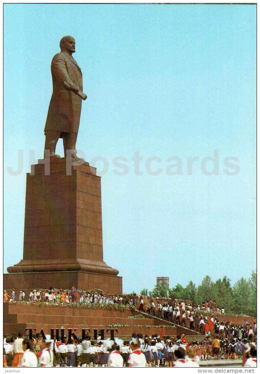 monument to Lenin in Lenin square - Tashkent - 1986 - Uzbekistan USSR - unused - JH Postcards