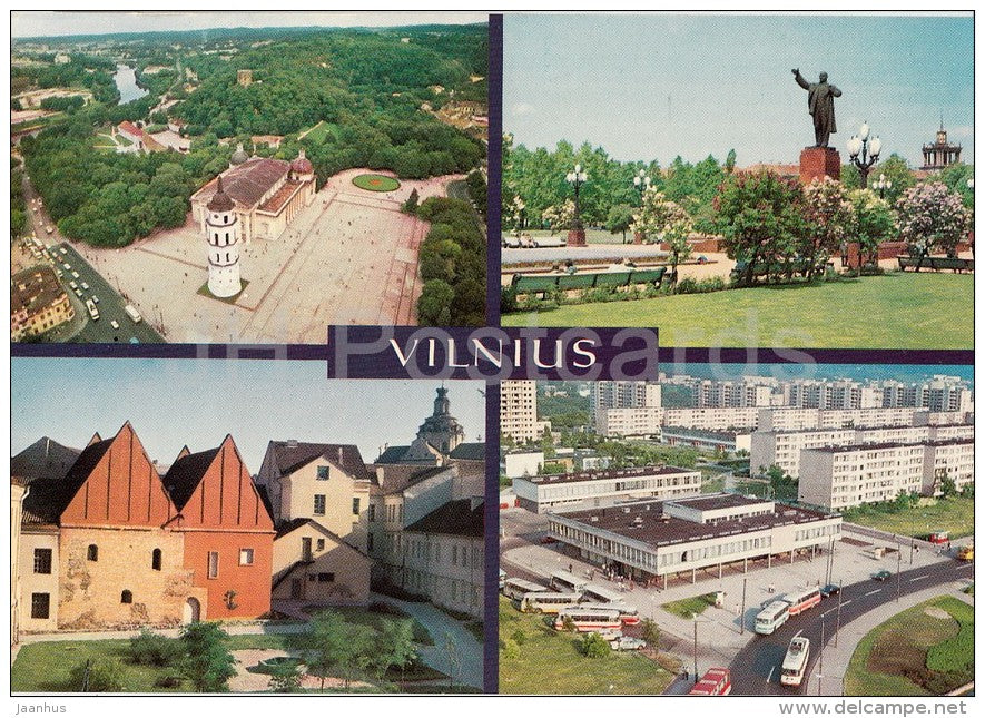 Gediminas square - Old Town - Lenin square - Vilnius - 1981 - Lithuania USSR - unused - JH Postcards