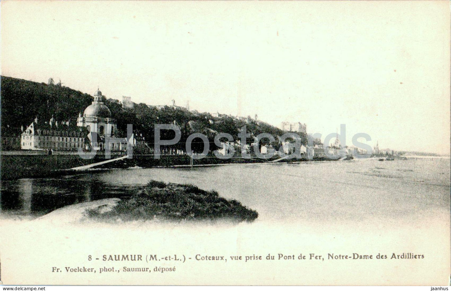 Saumur - Coteaux vue prise du Pont de Fer - Notre Dame des Ardilliers - 8 - old postcard - France - unused - JH Postcards