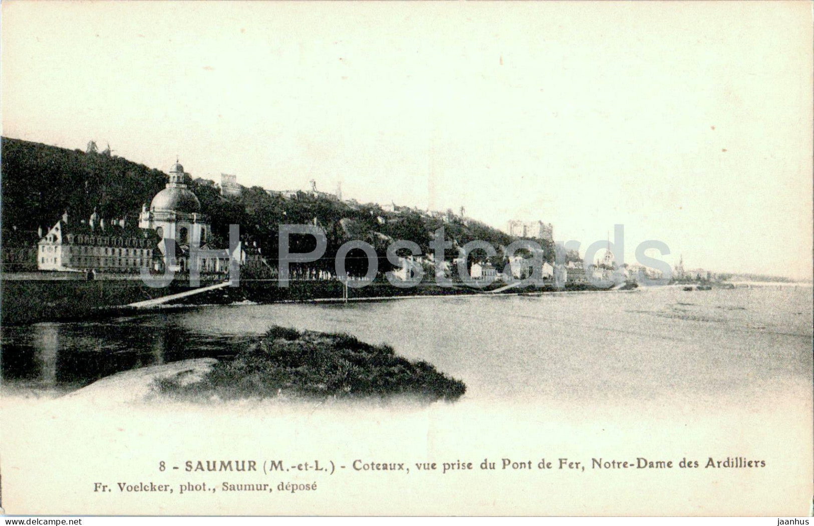 Saumur - Coteaux vue prise du Pont de Fer - Notre Dame des Ardilliers - 8 - old postcard - France - unused - JH Postcards
